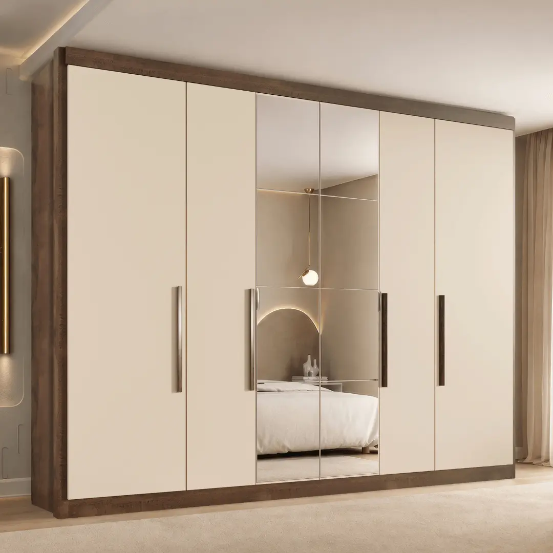 Guarda-Roupa Casal 6 Portas com Espelho — Modelo único